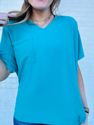 Classic Vibrant Perfect For Work Top | 6 Colors- clothing, Curvy, Perfect for work, TOP, Tops, vibrant, WORK SHIRT, WORK TOP-Teal-S-Ace of Grace Women's Boutique