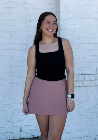 Mauve Wrap Skort- Bottoms,clothing,fall clothes,fall skirt,game day skort,Pink skirt,Sale,skirt,skort,wrap skort-Ace of Grace Women's Boutique