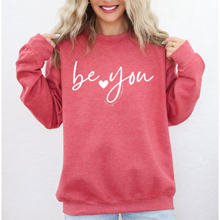 Be You Sweatshirt • Allie from Alabama • NEW COLORS-Shirt- Alabama, Allie, Allie from alabama, Be you, clothing, comfy sweatshirt, Curvy, grey sweatshirt, Merch, oversized sweatshirt, pink sweatshirt, plus size sweatshirt, plus sweatshirt, sweatshirt, SWEATSHIRTS, Tops-Heather Red-S-Ace of Grace Women's Boutique