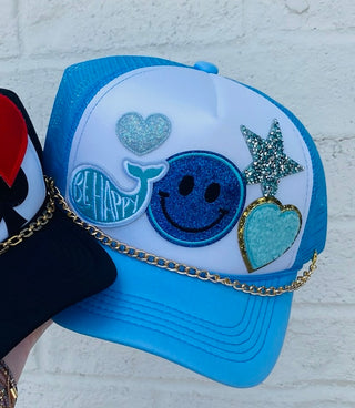Embellished Trucker Hats- Accessories, accessory, hair accessory, HAT, hats, MadelynnGrace, trucker hat, trucker hats-Blue-Ace of Grace Women's Boutique