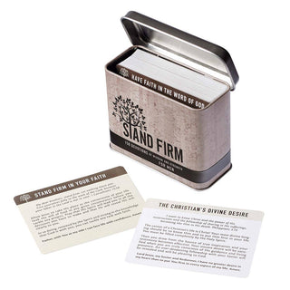 Cards in Tin Stand Firm- Bible,Christian,Devotion,devotional,GIFT,gift idea,GIFT IDEAS,GIFT SET,gifts,men,MEN GIFTS,MEN'S GIFTS,mens,Mens Corner,pray,PRAYER,prayer journal,Praying-Ace of Grace Women's Boutique