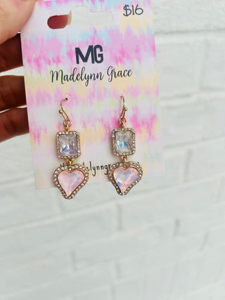 Madelynn Grace Heart Squared Earring- HEART,Jewelry,MadelynnGrace,Seasonal,VALENTINE-Ace of Grace Women's Boutique