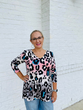 Soft Leopard Print Top- Curvy,Tops-Ace of Grace Women's Boutique