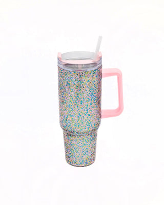 Glitter Stainless Steel Sipper Tumbler- CUP, CUPS, gifts, GLITTER, glitter tumbler, tumbler, TUMBLER 40 OZ-Ace of Grace Women's Boutique