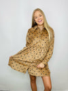 Mocha Long Sleeve Heart Button Up Dress- BUTTON UP DRESS, COLLARED DRESS, dress, FALL, fall clothes, fall transition, flowy dress, HEART, heart dress, HEARTS-Ace of Grace Women's Boutique