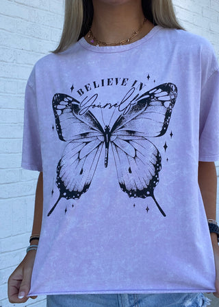 Butterfly Graphic Tee- butterflies, butterfly, butterfly tee, clothing, graphic, graphic T-shirt, GRAPHIC TEE, Graphic Tees, graphic tshirt, Tops-Lavender-S-Ace of Grace Women's Boutique