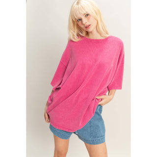 Oversized Mineral Wash T-Shirt- oversized,OVERSIZED TEE,OVERSIZED TOP,pink top,soft top,TOP,Tops,WORK TOP-Ace of Grace Women's Boutique