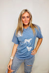 Blue Mineral Washed Cheetah Graphic Tee- blue graphic tee, blue tee, GRAPHIC TEE, graphic tees, leopard graphic tee, SOFT TEE, TEE-Ace of Grace Women's Boutique