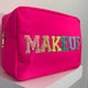 Hot Pink Makeup Patch Cosmetic Bag- makeup, makeup bag, MAKEUP CASE, patches-Ace of Grace Women's Boutique