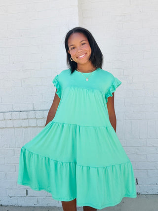 Ruffle Sleeve Tiered Dress- Curvy,dresses & rompers,PLUS,plus dress,plus size,plus size dress,pockets,RUFFLE-Ace of Grace Women's Boutique