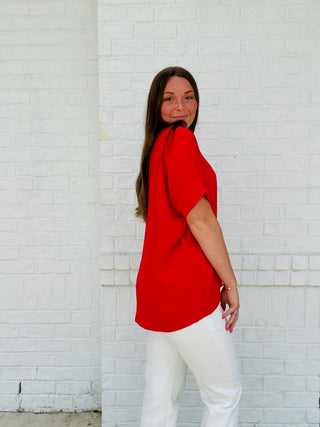 V-Neck Dolman Top- Curvy, Perfect for work, Tops, work, WORK SHIRT, WORK TOP, WOVEN, WOVEN TOP-Ace of Grace Women's Boutique