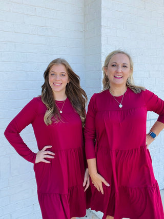 LONG SLEEVE TIERED DRESS- Curvy,Dresses & Rompers,plus,plus dress,plus jeans,plus size-Ace of Grace Women's Boutique