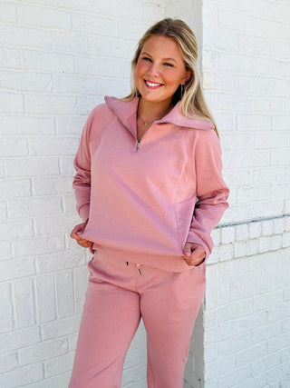 Quarter Zip Pullover & Jogger Set- 2 piece set,active set,FALL,half zip,JOGGER SET,LOUNGE SET,Loungewear,Lulu,MATCHING,MATCHING SET,Quarter,SET,Sets,TWO PIECE SET,zip up-Ace of Grace Women's Boutique