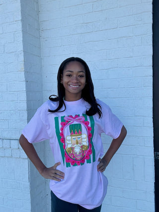 Striped Nutcracker Tee- Candy,Candy cane,CHRISTMAS,COMFORT COLOR,Comfortable,curv,Curvy,PLUS,Seasonal,Tops-Ace of Grace Women's Boutique