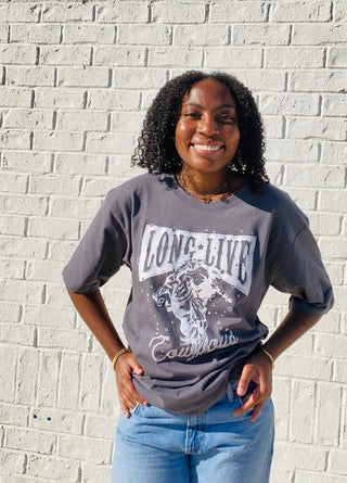 Long Live Cowboys Graphic Tee- clothing, COWBOY, cowgirl, graphic, graphic T-shirt, GRAPHIC TEE, Graphic Tees, graphic tshirt, long, rodeo, Tops-Ace of Grace Women's Boutique