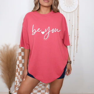 Be You T-Shirt • Allie from Alabama • NEW COLORS- Allie, Allie from alabama, Be you, butterflies, butterfly, butterfly tee, clothing, COMFORT COLOR, Curvy, graphic, GRAPHIC TEE, Graphic Tees, graphic tshirt, Tops, You matter-Watermelon-S-Ace of Grace Women's Boutique