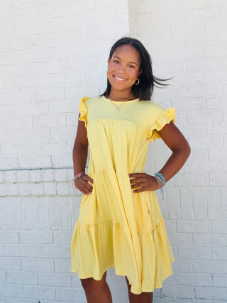 Ruffle Sleeve Tiered Dress- Curvy,dresses & rompers,PLUS,plus dress,plus size,plus size dress,pockets,RUFFLE-Ace of Grace Women's Boutique