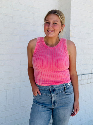 Ribbed Summer Tank Top- athletic tank,beach,BEACH OUTFIT,blue tank,BLUE TANK TOP,clothing,CROPPED TANK,CROPPED TANK TOP,PINK TANK TOP,RIBBED TANK,RIBBED TANK TOP,Sale,summer tank,tank,tank top,Tops-Ace of Grace Women's Boutique