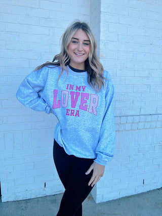 Lover Heather Grey Sweatshirt- clothing, comfy sweatshirt, Curvy, grey sweatshirt, Sale, Seasonal, Tops, VALENTINE, VALENTINES, VALENTINES TOP-Ace of Grace Women's Boutique