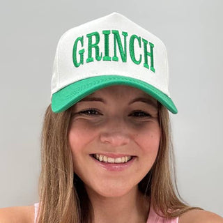 Embroidered Grlnch Trucker Hat- Accessories,Grinch,HAT,hats,Lulu,Lulu mac,merry,MERRY CHRISTMAS,Seasonal,trucker hat-Ace of Grace Women's Boutique