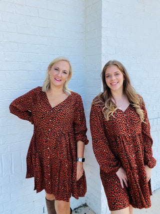 Animal Print Tiered Dress- animal,ANIMAL PRINT,BUTTON UP DRESS,CHEETAH DRESS,church dress,curv,Curvy,dress,dresses & rompers,Dressy,FALL,fall clothes,fall transition,LEOPARD DRESS,Midi Dress,mini dress,PLUS,plus dress,plus size-Ace of Grace Women's Boutique