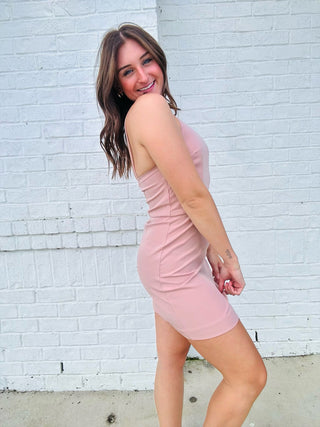 Taupe Zippered Mini Dress- Ball games, church dress, clothing, dresses & rompers, fall clothes, game, game day, game day dress, game days, gameday, mini dress, TAUPE-Ace of Grace Women's Boutique