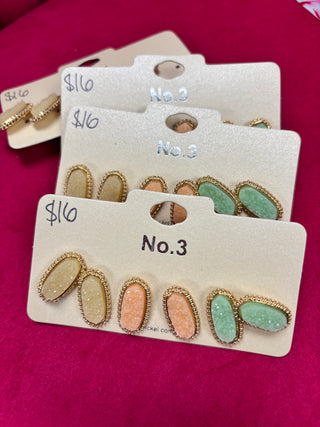 3 Pack Pastel Earrings- Jewelry,Sale-Ace of Grace Women's Boutique