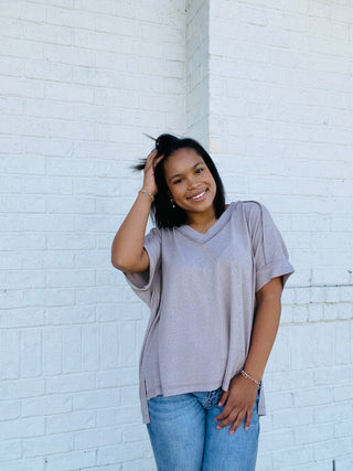 Soft Melange Hacci Top - Tan- clothing,Curvy,Hacci,PLUS,plus size,SOFT,Tops-Ace of Grace Women's Boutique