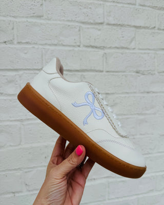 White Bow Double Lace Sneakers- Bow detail,BOWS,FOOTWEAR,Madelynn,MadelynnGrace,shoe,Shoes,star shoes,white shoes-Ace of Grace Women's Boutique