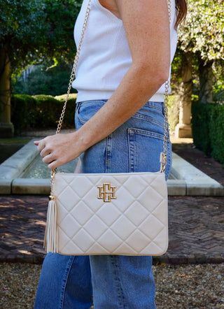 Caroline Hill - Madelyn Clutch/Crossbody Cream Quilted LD- bags,caroline hill,CAROLINE HILL PURSE,PURSE,purse strap-Ace of Grace Women's Boutique