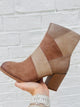 Multi Tan Square Toe Bootie- booties, BOOTS, mid ankle boots, nude boots, suede boots, tan boots-Ace of Grace Women's Boutique