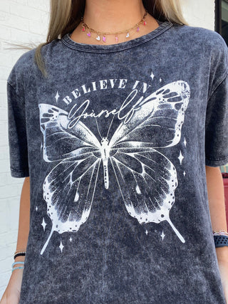 Butterfly Graphic Tee- butterflies,butterfly,butterfly tee,clothing,graphic,graphic T-shirt,GRAPHIC TEE,Graphic Tees,graphic tshirt,Sale,Tops-Ace of Grace Women's Boutique