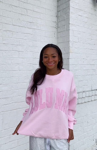 LULU MAC Sweatshirt - Mono Pink-Sweater- Curvy,Daily,Lulu,Lulu mac,Mac,oversized,oversized sweatshirt,OVERSIZED TEE,OVERSIZED TOP,plus,plus size,plus size sweatshirt,Tops-Ace of Grace Women's Boutique
