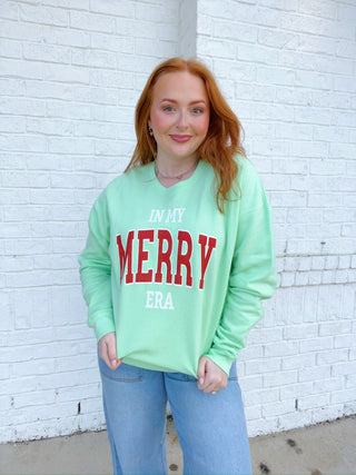 In my Merry Era Sweatshirt- CHRISTMAS,clothing,Curvy,merry,MERRY CHRISTMAS,Sale,Seasonal,Tops-Ace of Grace Women's Boutique