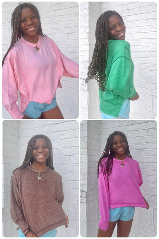 Short Style Softest Oversized Top- Curvy,Hacci,PLUS,plus size,SOFT,soft shirt,soft top,Tops-Ace of Grace Women's Boutique