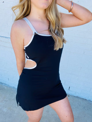 Athletic Dress with Cutouts- Athleisure, athlete, athletic, athletic dress, clothing, Cutouts, dresses & rompers-Ace of Grace Women's Boutique