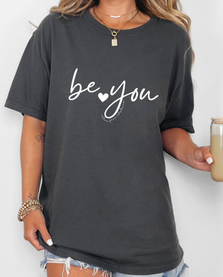 Be You T-Shirt • Allie from Alabama • NEW COLORS- Allie, Allie from alabama, Be you, butterflies, butterfly, butterfly tee, clothing, COMFORT COLOR, Curvy, graphic, GRAPHIC TEE, Graphic Tees, graphic tshirt, Tops, You matter-Charcoal-S-Ace of Grace Women's Boutique