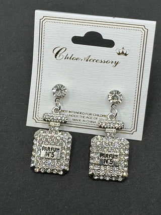 Parfum No.5 earrings- LIVESALE-Silver-Ace of Grace Women's Boutique