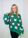 Classic Green Santa Sweater- fuzzy sweater, green sweater, knit sweater, SWEATER.-Ace of Grace Women's Boutique