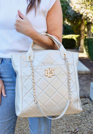 Caroline Hill - Kinzley Tote - Pearl Quilted LD- -Ace of Grace Women's Boutique