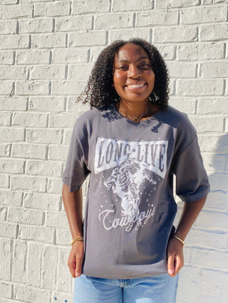 Long Live Cowboys Graphic Tee- clothing,COWBOY,cowgirl,graphic,graphic T-shirt,GRAPHIC TEE,Graphic Tees,graphic tshirt,long,rodeo,Sale,Tops-Ace of Grace Women's Boutique