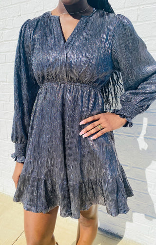 Sparkly Metallic Dress- black dress,church dress,dress,dresses & rompers,METALLIC,SPARKLE,SPARKLES,SPARKLY,SPARKLY DRESS-Ace of Grace Women's Boutique