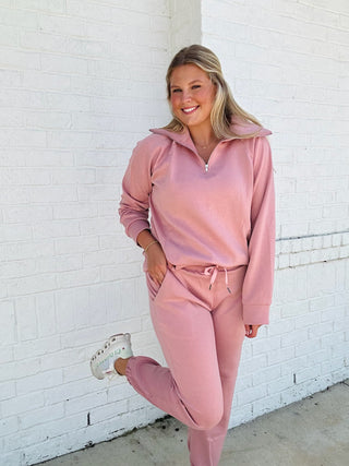 Quarter Zip Pullover & Jogger Set- 2 piece set,active set,FALL,half zip,JOGGER SET,LOUNGE SET,Loungewear,Lulu,MATCHING,MATCHING SET,Quarter,SET,Sets,TWO PIECE SET,zip up-Ace of Grace Women's Boutique