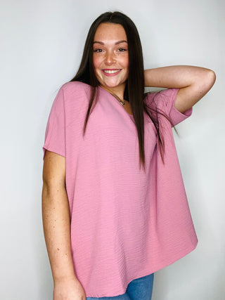Dusty Rose Perfect For Work Top- oversized, OVERSIZED TEE, OVERSIZED TOP, Perfect for work, WORK SHIRT, WORK TOP-Ace of Grace Women's Boutique