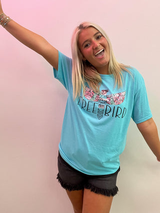 Free Bird Graphic Tee- Curvy, Free Bird, graphic, graphic T-shirt, GRAPHIC TEE, Graphic Tees, graphic tshirt, plus size graphic tee, Tops-Ace of Grace Women's Boutique