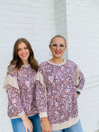 Floral Print Color Block Ruffle Top- Curvy,FALL,high tops,PLUS,plus size,Tops-Ace of Grace Women's Boutique