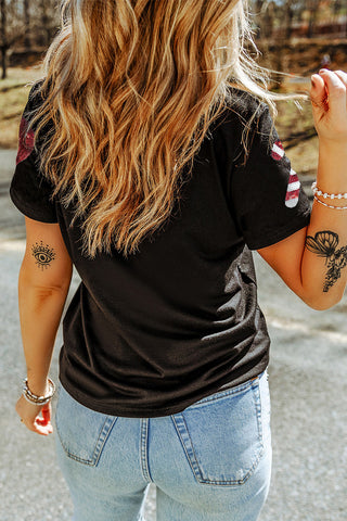 Sequin Christmas Essentials Graphic Tee-Graphic/Graphic Tees- CHRISTMAS,Color Black,Craft Sequin,curv,Curvy,Day Christmas,Detail Bow,PLUS,Print Bow,Print Letter,Season Summer,Seasonal,sparkle season,Style Casual,Tops-Ace of Grace Women's Boutique