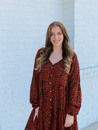 Animal Print Tiered Dress- animal,ANIMAL PRINT,BUTTON UP DRESS,CHEETAH DRESS,church dress,curv,Curvy,dress,dresses & rompers,Dressy,FALL,fall clothes,fall transition,LEOPARD DRESS,Midi Dress,mini dress,PLUS,plus dress,plus size-Ace of Grace Women's Boutique