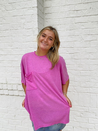Oversized Boyfriend Pocket Tee- Boyfriend,Curvy,oversized,OVERSIZED TEE,OVERSIZED TOP,PLUS,plus size,Tops-Ace of Grace Women's Boutique