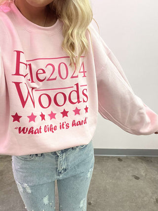 MADELYNN GRACE Elle 2024 Sweatshirt- 2024, clothing, comfy sweatshirt, Curvy, Elle woods, LIGHT PINK, MadelynnGrace, pink, pink sweatshirt, plus size sweatshirt, plus sweatshirt, sweatshirt, SWEATSHIRTS-Ace of Grace Women's Boutique